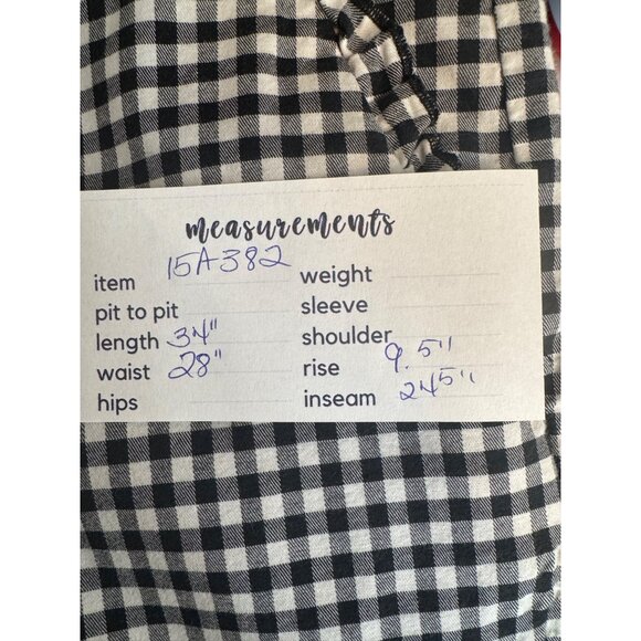 2/$30 Zara Medium Black & White Gingham Checkered Pants - Picture 10 of 13